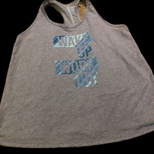 Danskin Now Ladies workout razor back tank XL “Wake Up Work Out”